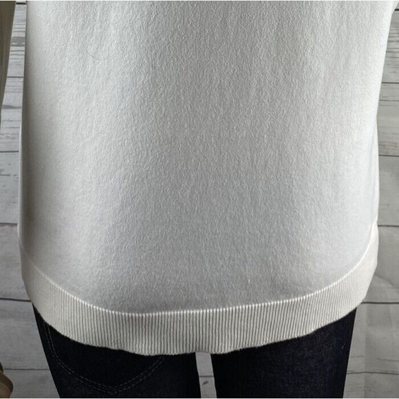 Chaps Sweater Glittery Trim Ruffled - Picture 11 of 12